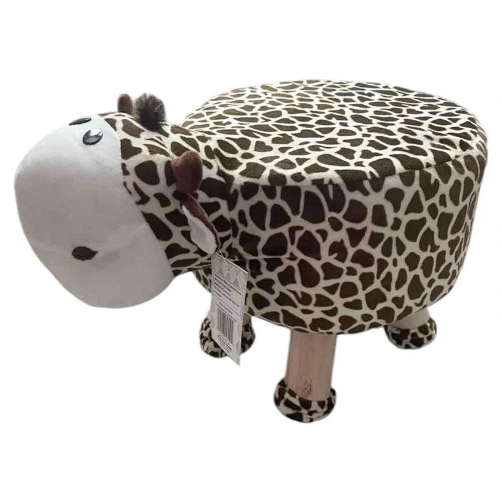 GIRAFFE 3D Padded Soft Animal Shape Brown Child Kids Seat Foot Stool (NWT)